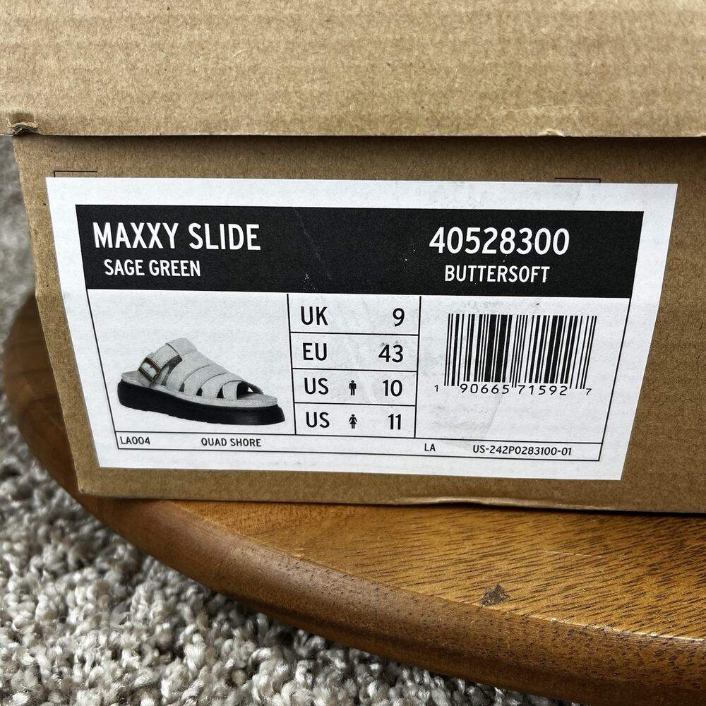 Dr. Martens Unisex Maxxy Slide Sandal Mens 10 / Womens 11 Sage Green Buttersoft - Picture 11 of 12